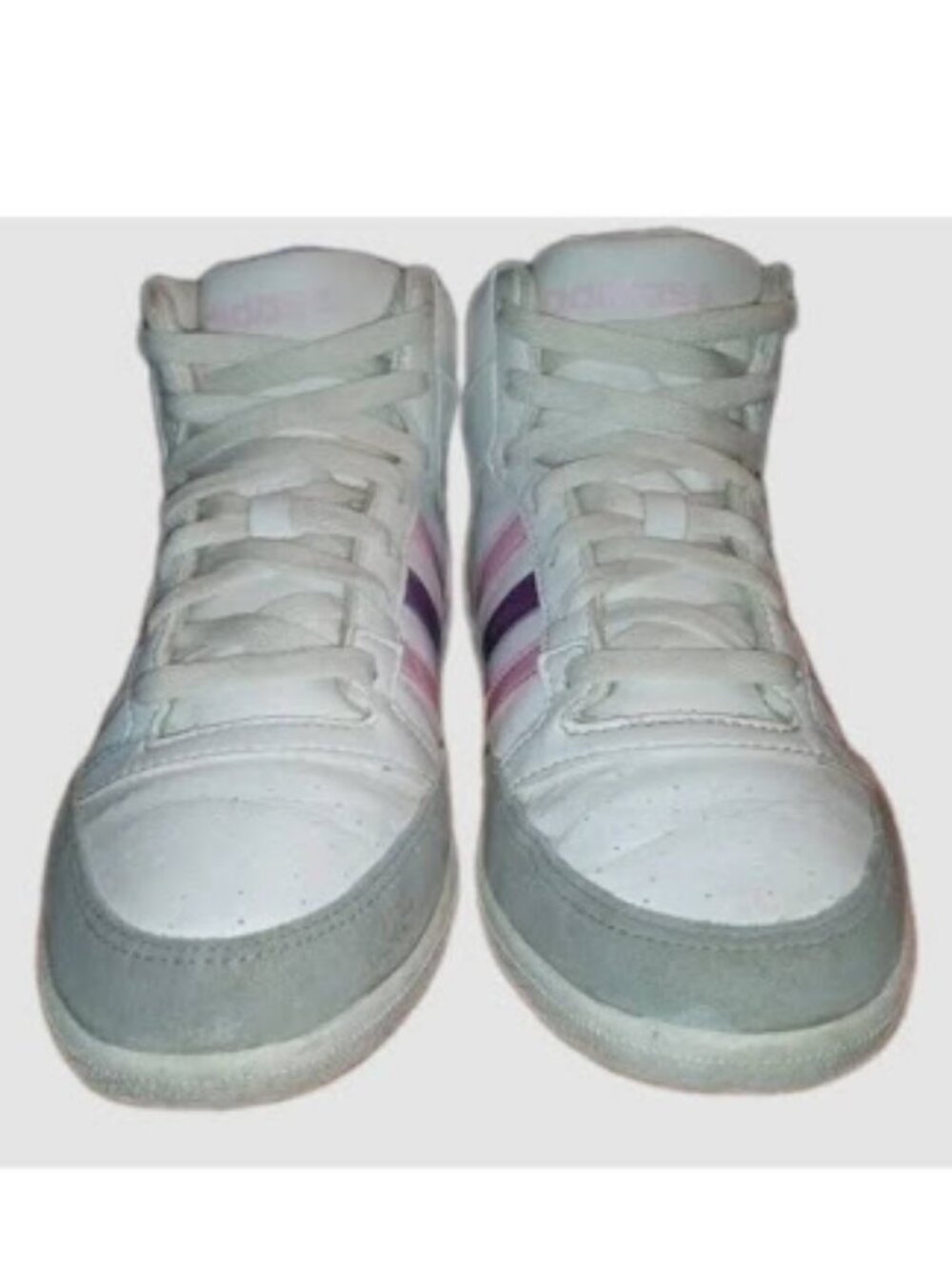 Adidas Neo Mid‑Cut Sneakers White Pink Purple Sz 7